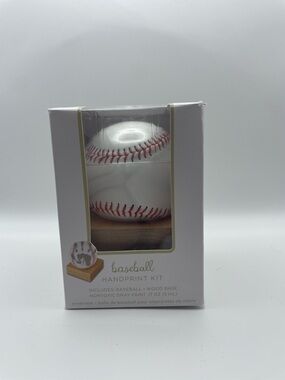 Hallmark baby keepsake White Baseball with Red Stitching Handprint Kit